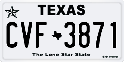 TX license plate CVF3871