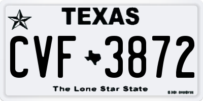 TX license plate CVF3872