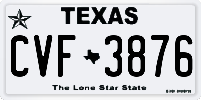 TX license plate CVF3876