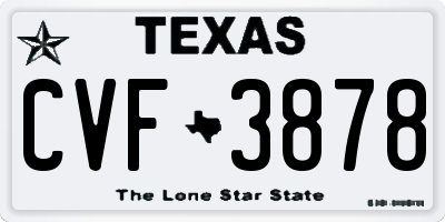 TX license plate CVF3878