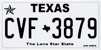TX license plate CVF3879