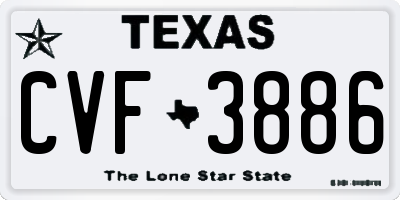 TX license plate CVF3886