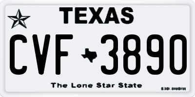 TX license plate CVF3890