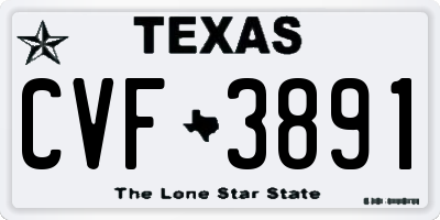 TX license plate CVF3891