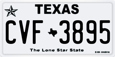 TX license plate CVF3895