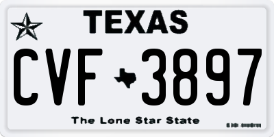 TX license plate CVF3897