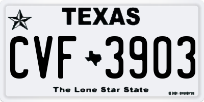 TX license plate CVF3903