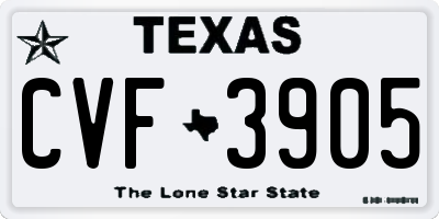 TX license plate CVF3905