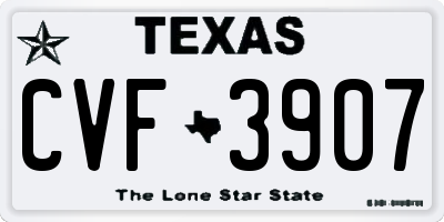TX license plate CVF3907