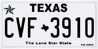 TX license plate CVF3910