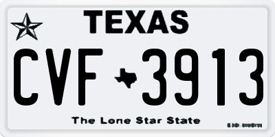 TX license plate CVF3913