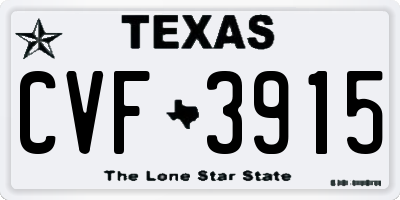 TX license plate CVF3915