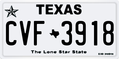 TX license plate CVF3918