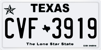 TX license plate CVF3919
