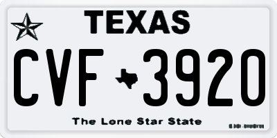 TX license plate CVF3920