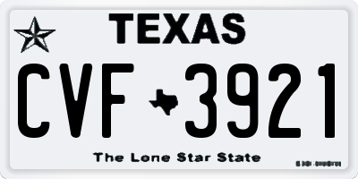 TX license plate CVF3921