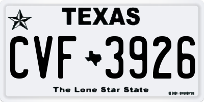 TX license plate CVF3926