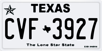 TX license plate CVF3927