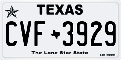 TX license plate CVF3929
