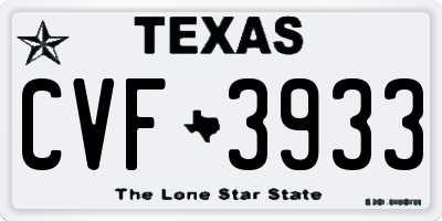 TX license plate CVF3933