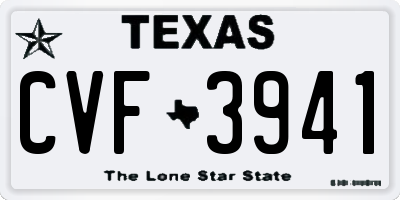 TX license plate CVF3941