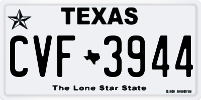 TX license plate CVF3944