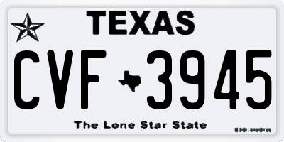 TX license plate CVF3945