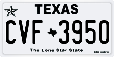 TX license plate CVF3950