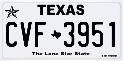 TX license plate CVF3951