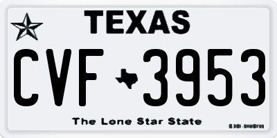 TX license plate CVF3953