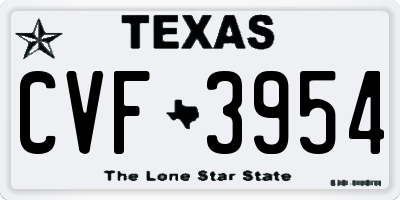 TX license plate CVF3954