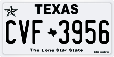TX license plate CVF3956