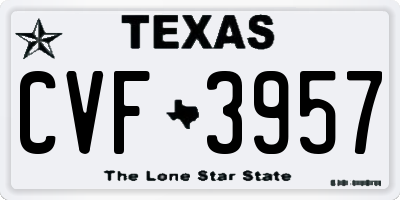 TX license plate CVF3957