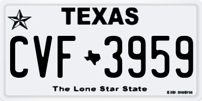 TX license plate CVF3959