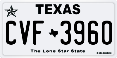 TX license plate CVF3960