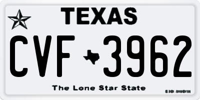 TX license plate CVF3962