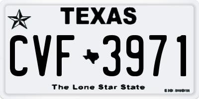 TX license plate CVF3971