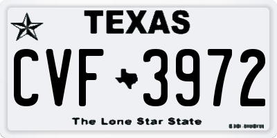 TX license plate CVF3972
