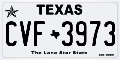 TX license plate CVF3973