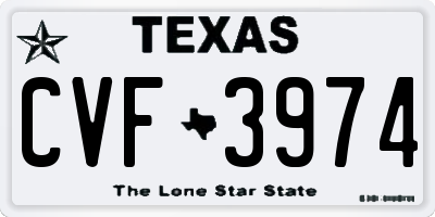 TX license plate CVF3974