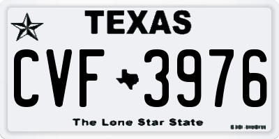 TX license plate CVF3976