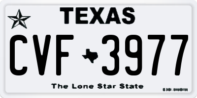TX license plate CVF3977
