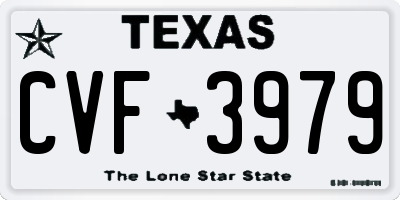TX license plate CVF3979