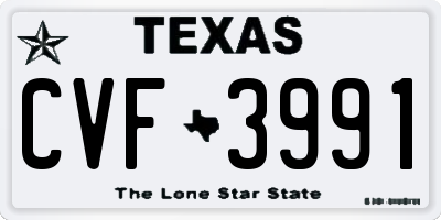 TX license plate CVF3991