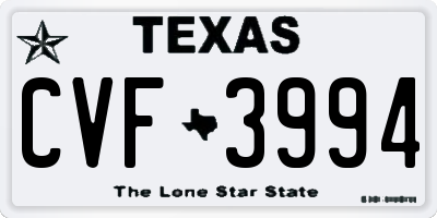 TX license plate CVF3994