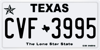 TX license plate CVF3995