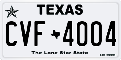TX license plate CVF4004