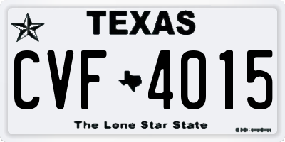 TX license plate CVF4015