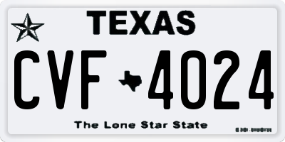 TX license plate CVF4024
