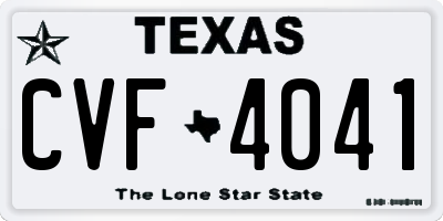 TX license plate CVF4041